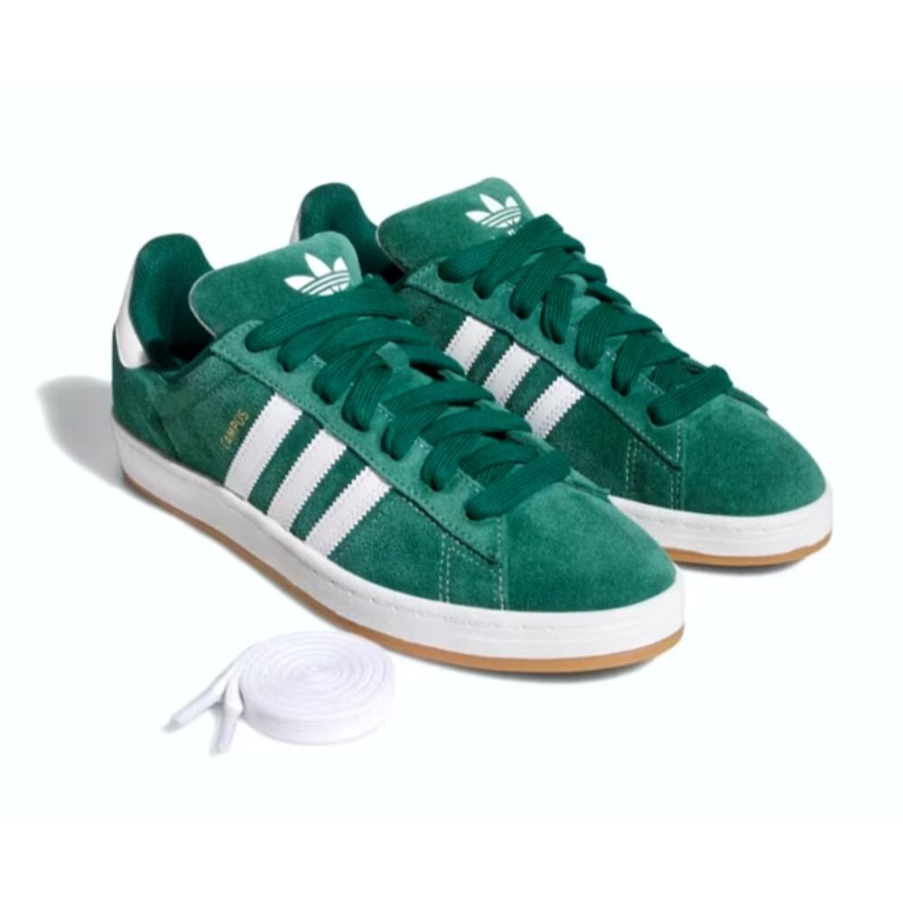 Adidas Campus ADV Shoes Collegiate Green White Gold Metallic  Size M 12 W 13